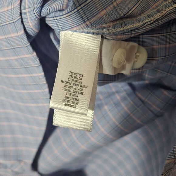 Bonobos Dress Shirt Mens 15.5 34 Blue Plaid Geometric Lot Of 2 Tailored Slim Fit - Picture 5 of 15